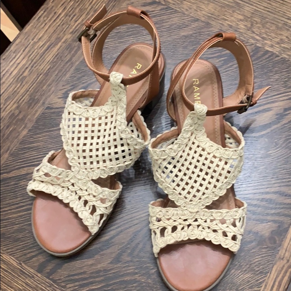 Rampage - Cognac Crochet-Accent T-Strap Sandal